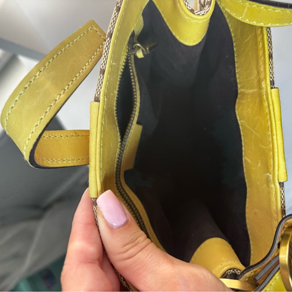 GUCCI GG Canvas Shoulder Bag Beige Yellow - Picture 10 of 12